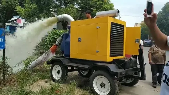 Two Wheels Mounted Diesel Engine Driven Horizontal Self Priming Sewage Water Pump, Diesel Sludge Pumps